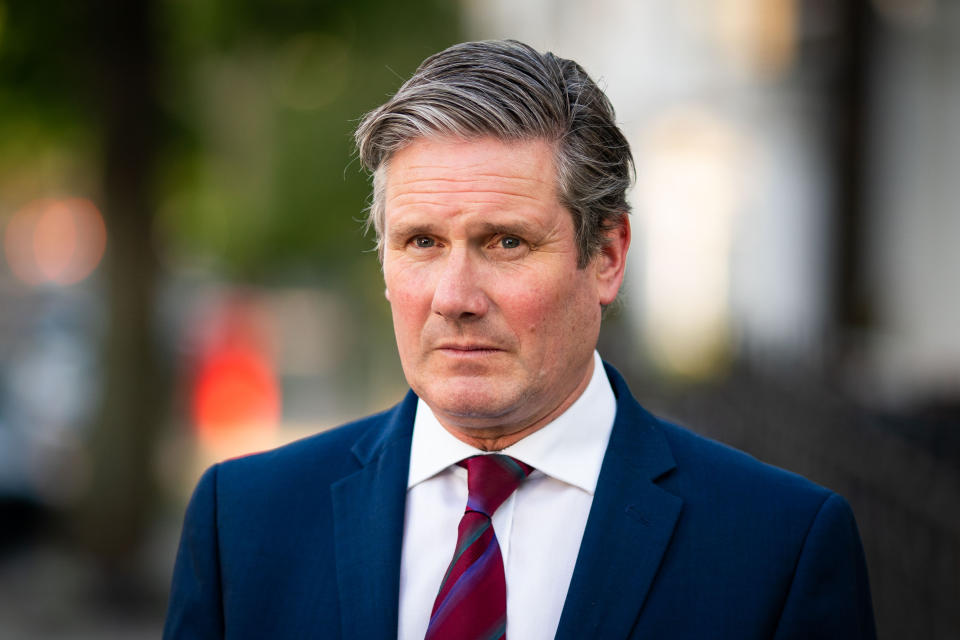 Labour leader Sir Keir Starmer issues a statement outside his home in north London, after Prime Minister Boris Johnson backed his de facto chief-of-staff Dominic Cummings following allegations he breached lockdown restrictions, as Mr Cummings had driven from his London home to Durham in March after his wife started displaying Covid-19 symptoms becoming fearful there would be no-one to look after his four-year-old child if he also took ill.