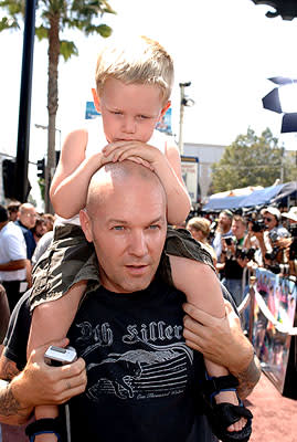 Fred Durst and son at the LA premiere of Warner Bros. Pictures' Charlie and the Chocolate Factory