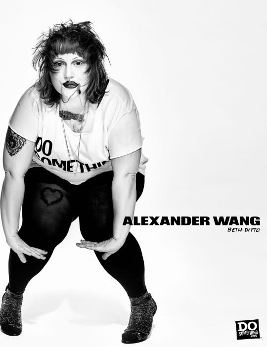 Beth Ditto in the Alexander Wang x DoSomething T-shirt