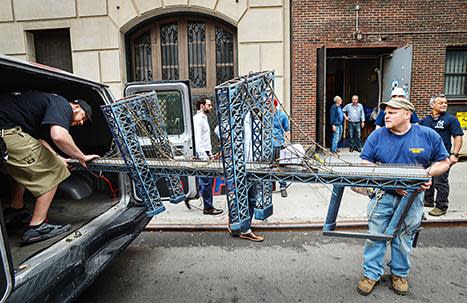 A CBS demolition crew took apart the 