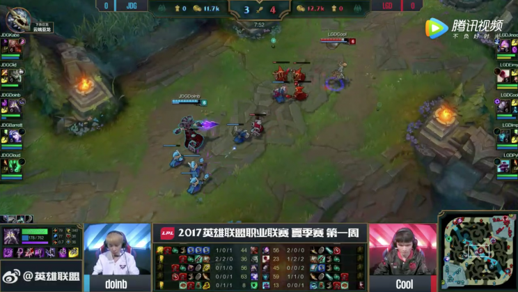 Jinoo created a freezing wave to push against him in an attempt to deny Kabe, giving JDG an initial tempo advantage in the swap (lolesports)