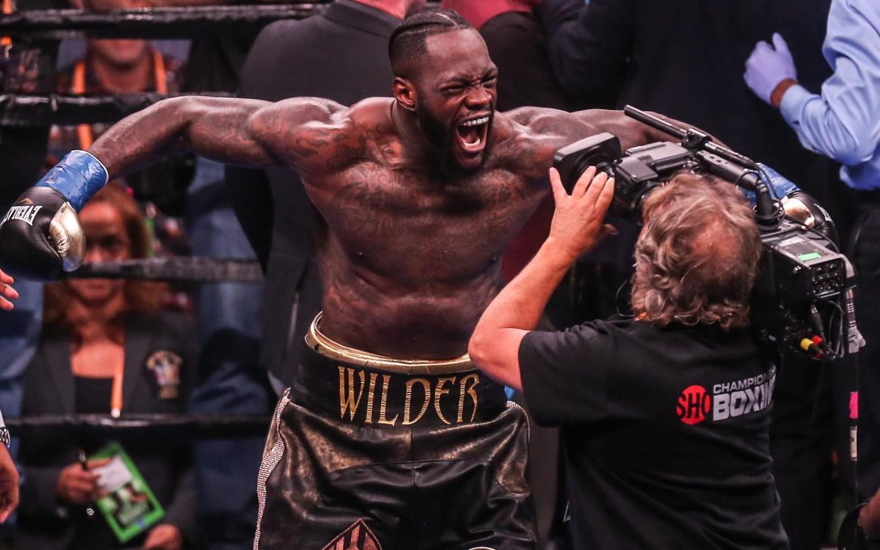 Deontay Wilder celebrates his victory - Getty Images North America