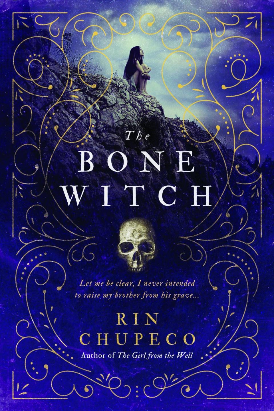 The cover for the Bone with shows the title with a skull underneath and a girl looking up at the stars