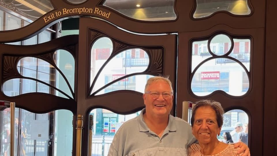 Here are Dave and Angela photographed at Harrods department store during a 2023 visit to London. - Angela Burtenshaw