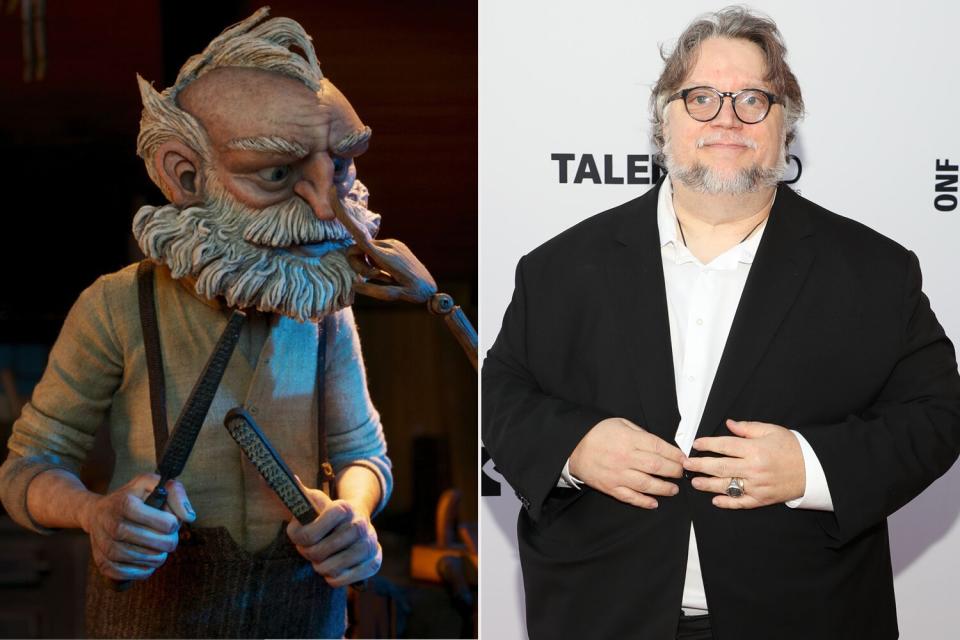 Guillermo del Toro's Pinocchio - (L-R) Gepetto (voiced by David Bradley) and Pinocchio (voiced by Gregory Mann). Cr: Netflix © 2022; LOS ANGELES, CALIFORNIA - MARCH 24: Director Guillermo del Toro attends The Consul General of Canada in Los Angeles celebrates The 94th Academy Awards at official residence of the Consul General of Canada on March 24, 2022 in Los Angeles, California. (Photo by Jerritt Clark/Getty Images for The Consulate General of Canada in Los Angeles)