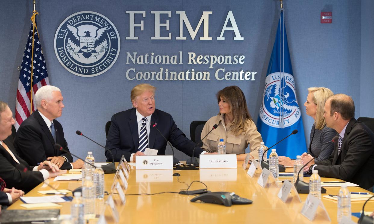 President Trump with Mike Pence and Melania Trump