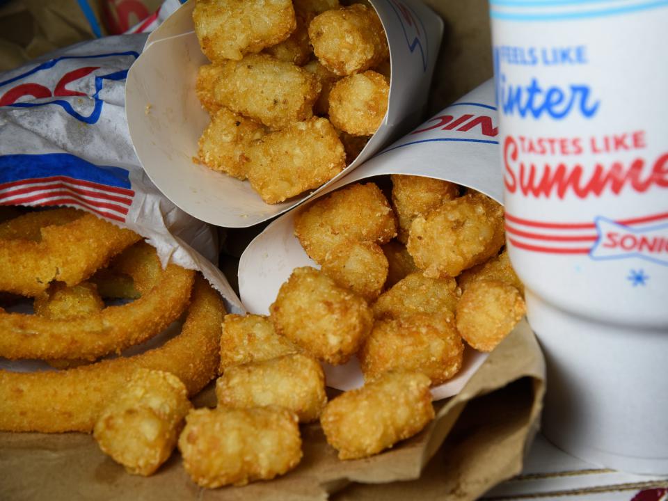 Tater tots, onion rings, and drinks from Sonic