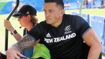 Sonny Bill Williams is carted off after sustaining a serious injury, and will miss the rest of Rio.