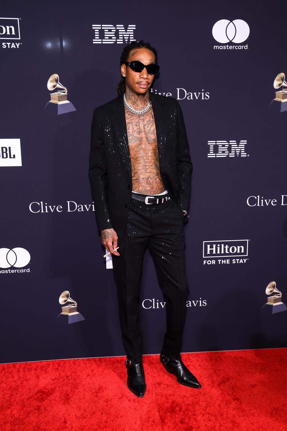 Wiz Khalifa attends the pre-Grammys gala on February 4, 2023, in Beverly Hills, California.