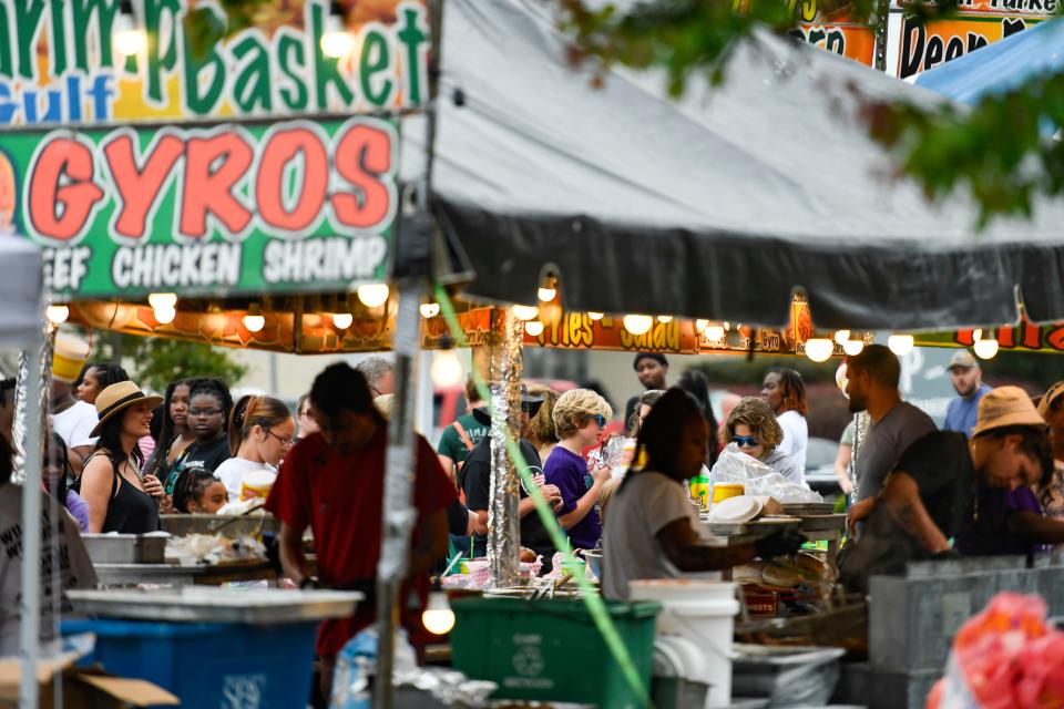 People fill the streets of downtown Spartanburg during the Spring Fling festival on Saturday, April 29, 2023. 