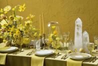 <p>A winter wedding means you're likely decorating indoors for an intimate group, with COVID-19 regulations in mind. For a fresh take on what will likely be a dinner party for the ages, focus on a more monochromatic color scheme. Colors like goldenrod, mustard, ochre, and honey may seem summery to some, but for <a href="https://putnamflowers.com/" rel="nofollow noopener" target="_blank" data-ylk="slk:BAZAAR Bride Top Florist Putnam & Putnam;elm:context_link;itc:0;sec:content-canvas" class="link ">BAZAAR Bride Top Florist Putnam & Putnam</a>, it brings the sunlit shades of the west coast into winter; think: jewel tones of citrine, amber fireplaces, and mustard seeds planted up and down the California coastline. </p><p>Consider applying this idea to your favorite shade, be it soft blues, winter whites and neutrals, or a deep shade like burgundy, emerald, or eggplant. </p>
