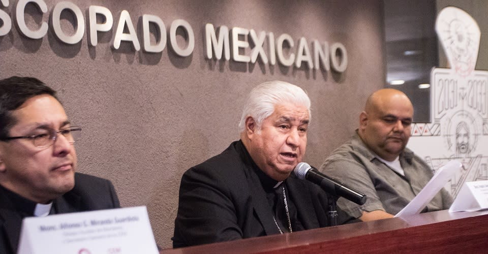 El presidente de la CEM, Rogelio Cabrera López, y el secretario general, Alfonso G. Miranda Guardiola