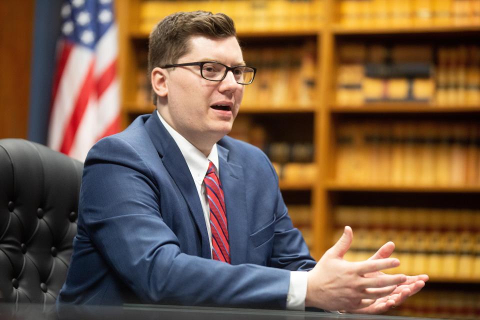 U.S. Rep. Jake LaTurner, pictured, will have a general election challenger after Democrat Patrick Schmidt, a former U.S. Navy intelligence officer, announced his intention to run in July.