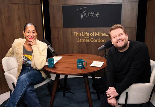 <p>Rodin Eckenroth</p> Tracee Ellis Ross and James Corden