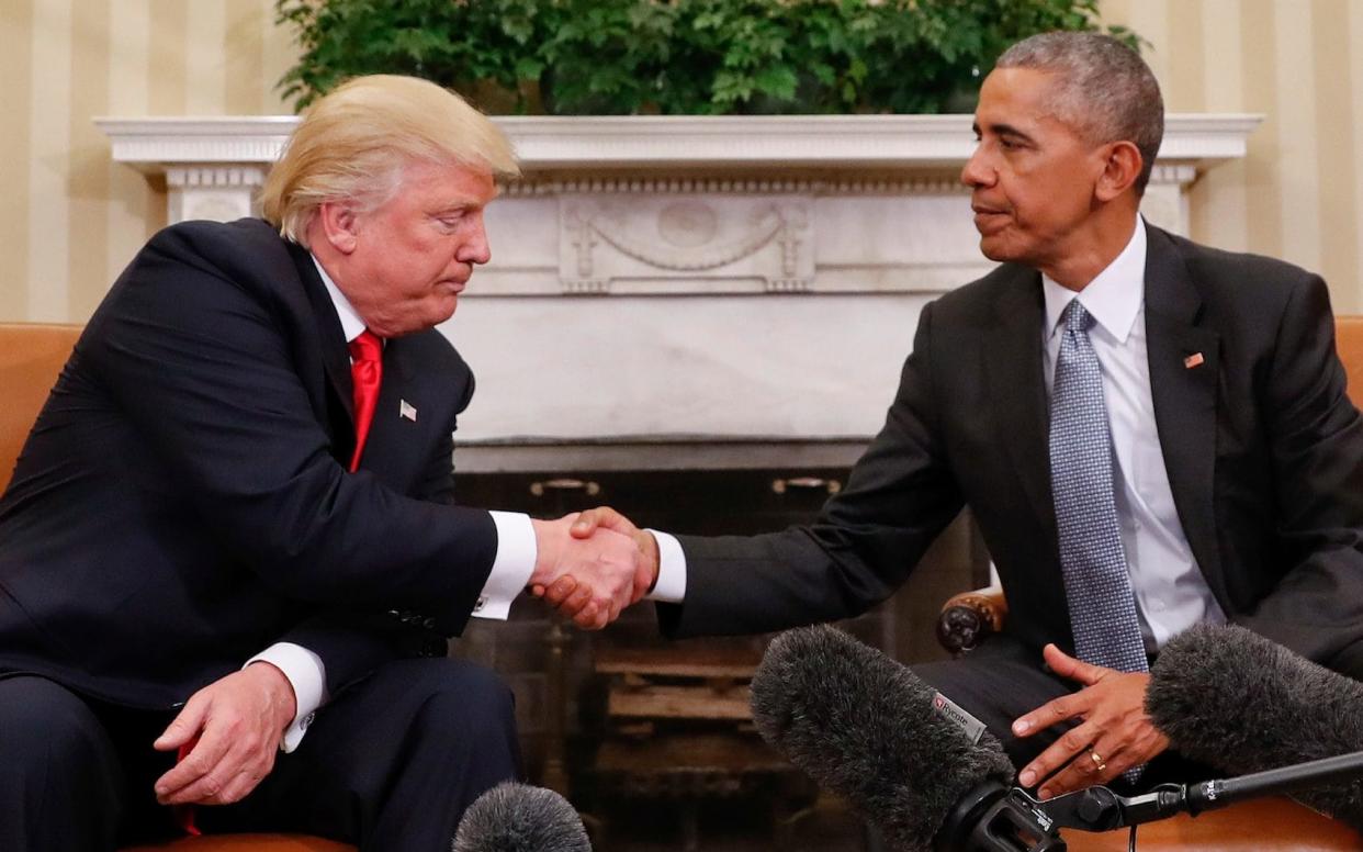 From one president to another. Donald Trump and Barack Obama at the White House after the election - AP