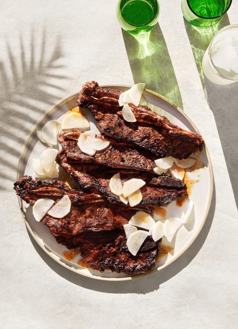 Grilled Short Ribs with Pickled Daikon