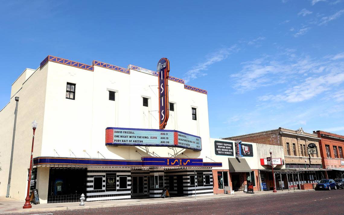 The Isis Theatre on Tuesday, August 9, 2022, in the Fort Worth Stockyards. The historic theatre reopened last year after being closed since 1988. It first opened its doors as a 400-seat theatre in 1914.