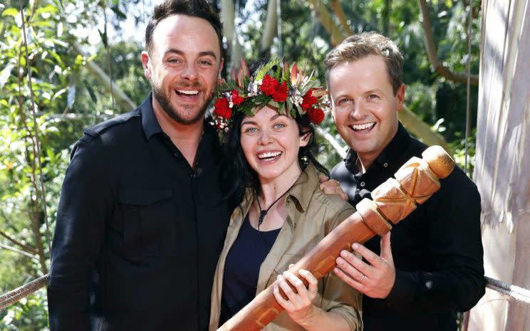 And and Dec with Scarlett Moffatt/Rex Photos