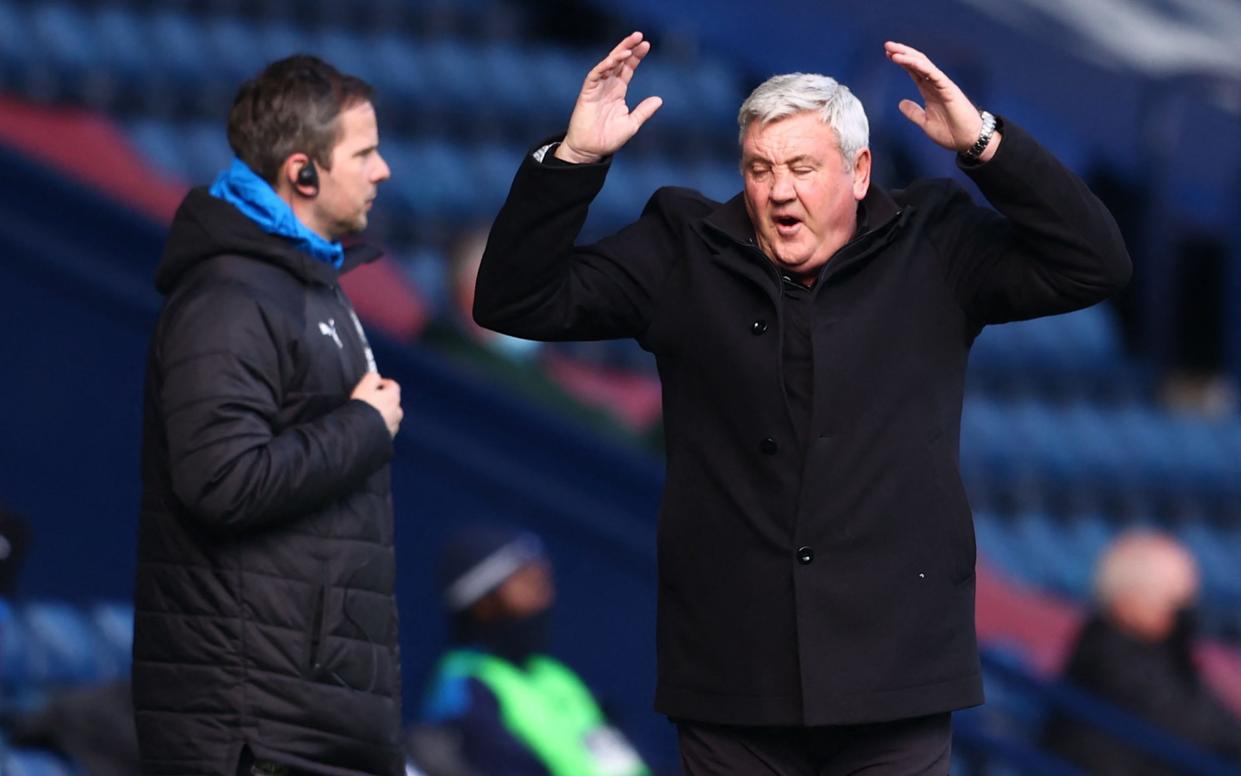 Newcastle United's English head coach Steve Bruce reacts during the English Premier League football match between West Bromwich Albion and Newcastle United  - AFP