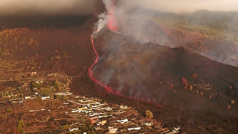 Eruption of a volcano on the island of La Palma