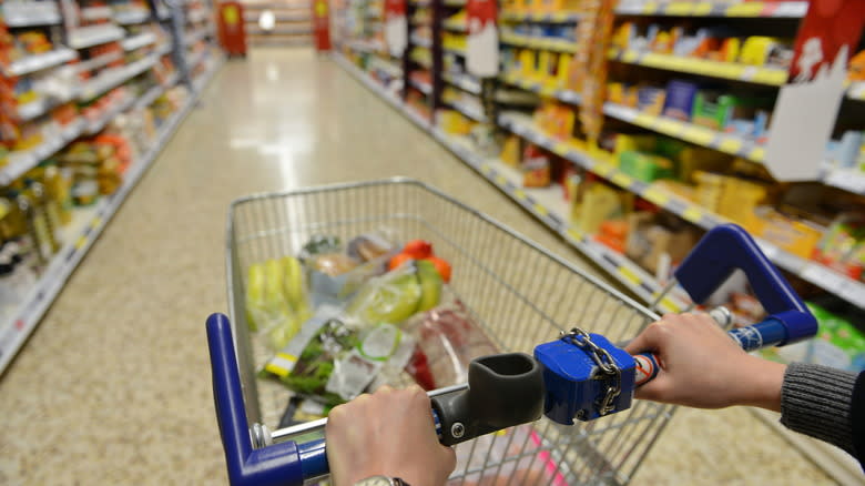 shopping inside Aldi