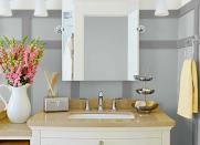 <body> <p>Transplant a three-tier serving tray collecting dust from the kitchen into the bath to organize a <a rel="nofollow noopener" href=" http://www.bobvila.com/slideshow/make-your-own-vanity-12-inventive-bathroom-rehabs-47407?bv=yahoo" target="_blank" data-ylk="slk:vanity;elm:context_link;itc:0;sec:content-canvas" class="link ">vanity</a> in disarray. Fill the tray tiers with pampering perfumes and bath bombs, and then serve up a sumptuous feast for the eyes!</p> <p><strong>Related: <a rel="nofollow noopener" href=" http://www.bobvila.com/slideshow/8-brilliant-diy-ways-to-reinvent-your-dinnerware-47249#.Vrva2WTysy4?bv=yahoo" target="_blank" data-ylk="slk:8 Brilliant DIY Ways to Reinvent Your Dinnerware;elm:context_link;itc:0;sec:content-canvas" class="link ">8 Brilliant DIY Ways to Reinvent Your Dinnerware</a> </strong> </p> </body>