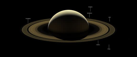 An annotated version of the Saturn photo.