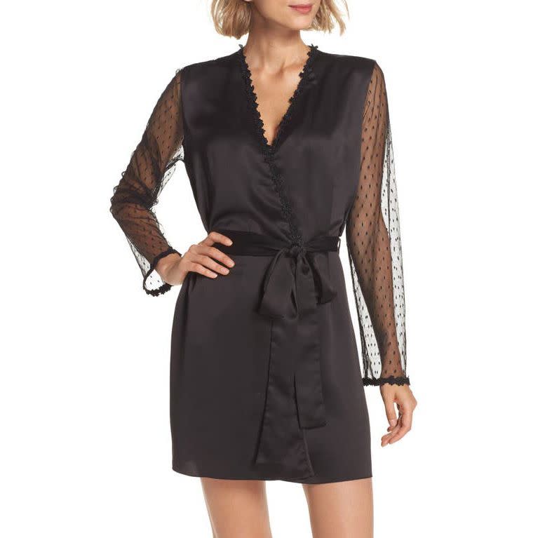 Flora Nikrooz Showstopper Robe in Black at Nordstrom, Size Small