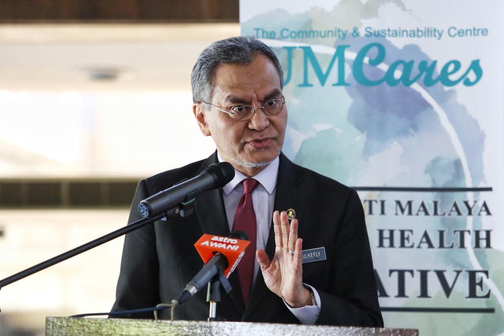 Health Minister Datuk Seri Dzulkefly Ahmad speaks during the launch of the mental wellness programme at Universiti Malaya in Kuala Lumpur February 20, 2020. ― Picture by Choo Choy May