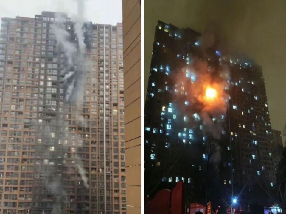 大陸南京發生大樓火災，造成15死44傷慘劇。（圖：取自微博）