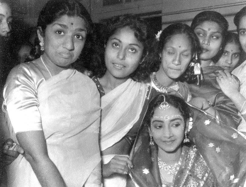 Smriti Biswas seen here beside Lata Mangeshkar at Geeta Dutt’s wedding.