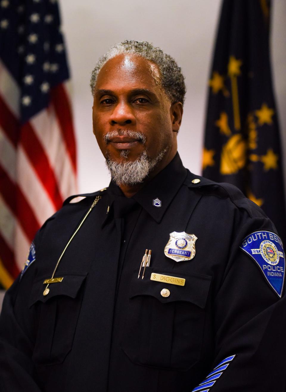 Sergeant Samuel Lee Diggins Jr. is honored by the city of South Bend for his efforts in leadership and public safety.