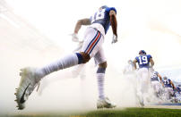 <p>EAST RUTHERFORD, NJ – OCTOBER 28: Bennie Fowler #18 of the New York Giants takes the field with the rest of his team against the Washington Redskins during their game at MetLife Stadium on October 28, 2018 in East Rutherford, New Jersey. (Photo by Al Bello/Getty Images) </p>