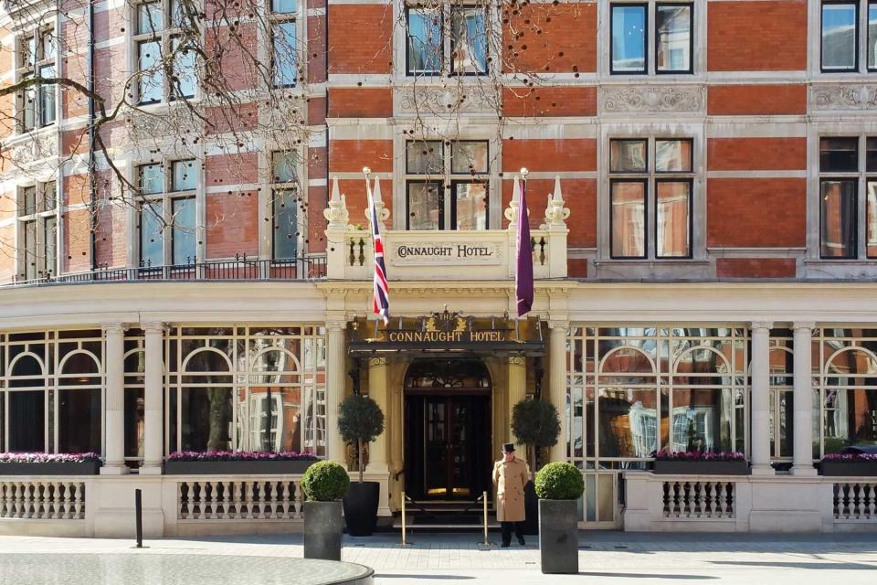 Exterior and entrance to The Connaught Hotel in London