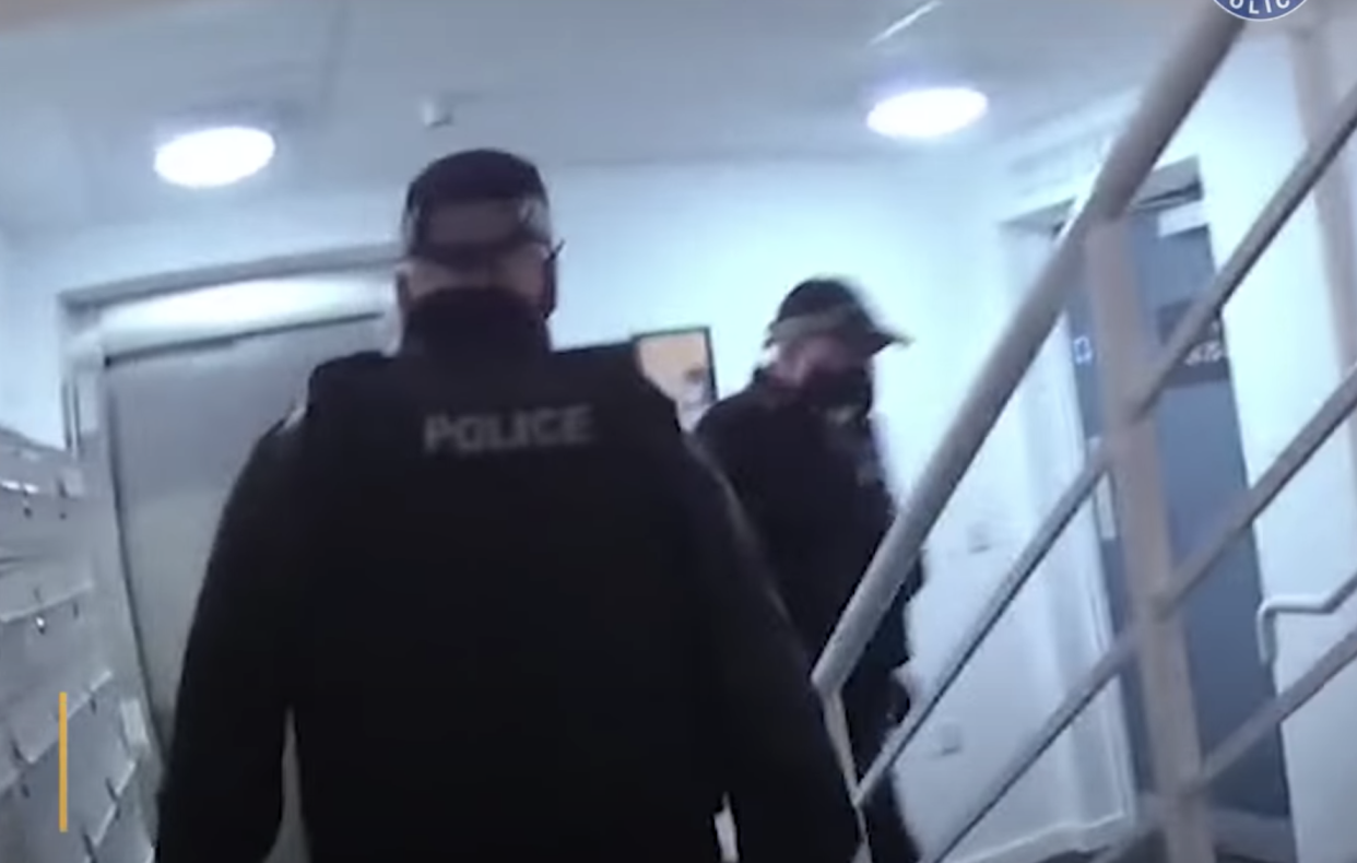 Officers entering the student accomodation. (West Midlands Police)