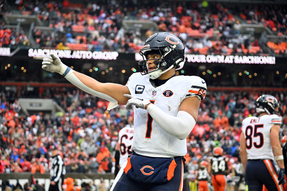 Quarterback Justin Fields #1 of the Chicago Bears 