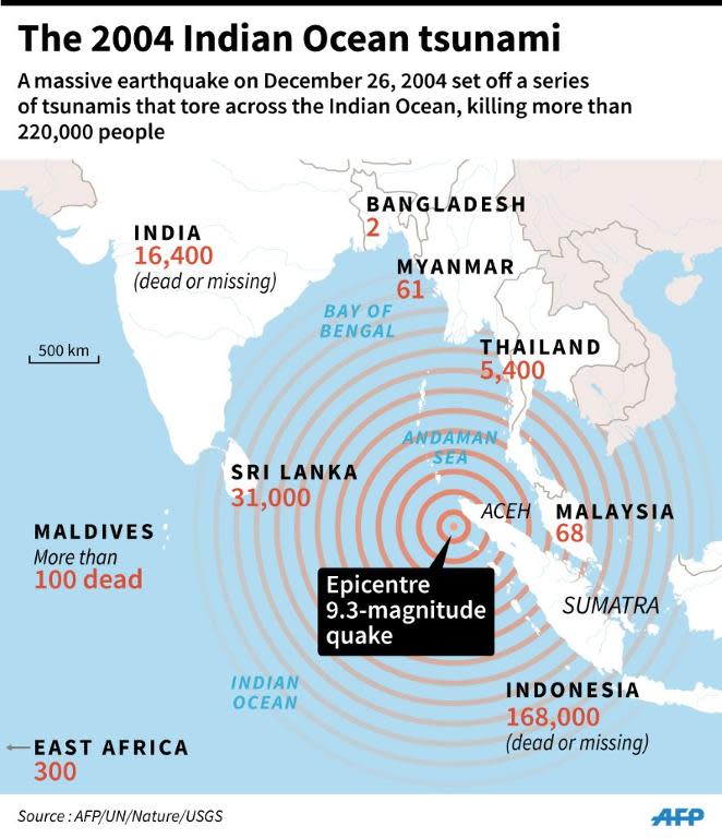 Updated map and factfile on the 2004 Indian Ocean tsunami that left more than 220,000 people killed