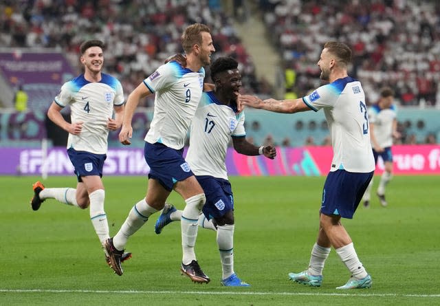 Saka scores his second goal against Iran 