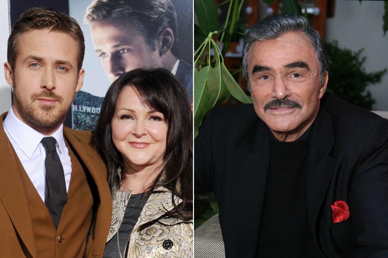 <p>Gregg DeGuire/WireImage; Alexandra Wyman/WireImage</p> Ryan Gosling and his mom Donna (left), Burt Reynolds (right)