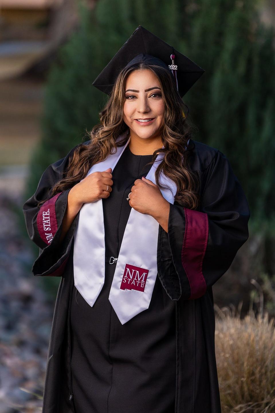 Nora I. Madrid will receive a bachelor’s degree in applied studies from New Mexico State University Saturday, May 7, 2022.