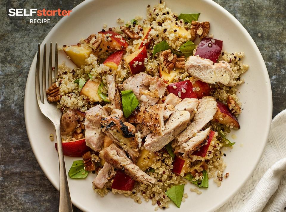 Peachy Quinoa Salad With Grilled Chicken