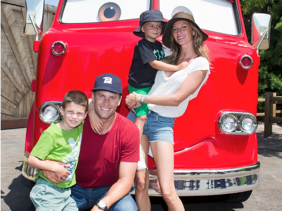 Tom Brady, his son Jack, 5, Gisele Bundchen, and their son Benjamin, 3