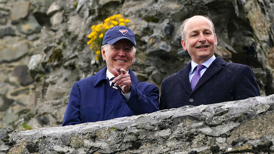 Joe Biden met Micheal Martin at Carlingford Castle on Wednesday (Brian Lawless/PA)