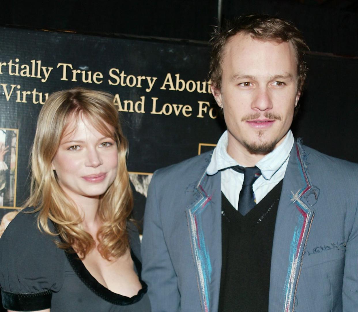 Michelle Williams and Heath Ledger at the "Casanova" premiere in New York City in 2005. They amicably split in 2007. (Photo: Sylvain Gaboury via Getty Images)