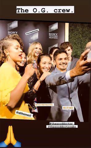 <p>Christina Chang/Instagram</p> Christina Chang posted a photo with the original cast of 'The Good Doctor,' which included Antonia Thomas and Nicholas Gonzalez.