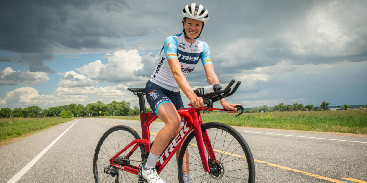  Taylor Knibb in the Trek-Segafredo team colors 