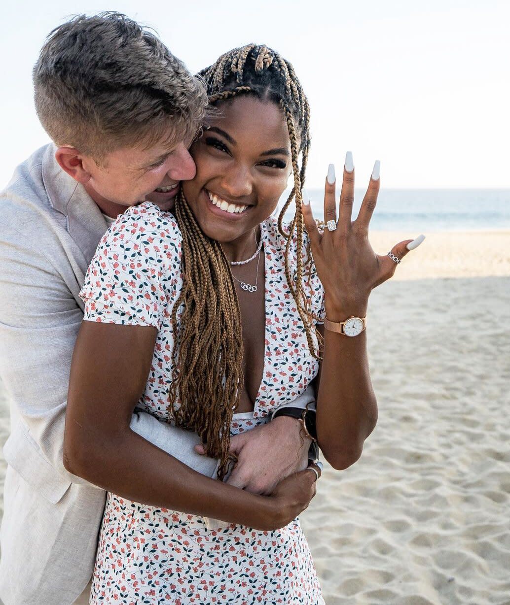 Track and Field Stars Hunter Woodhall and Tara Davis Get Engaged During Romantic Mexican Getaway