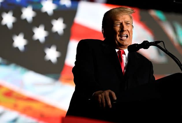 Former US president Donald Trump speaks at a rally to support Republican candidates ahead of midterm elections, in Dayton, Ohio. (Photo: Gaelen Morse via Reuters)