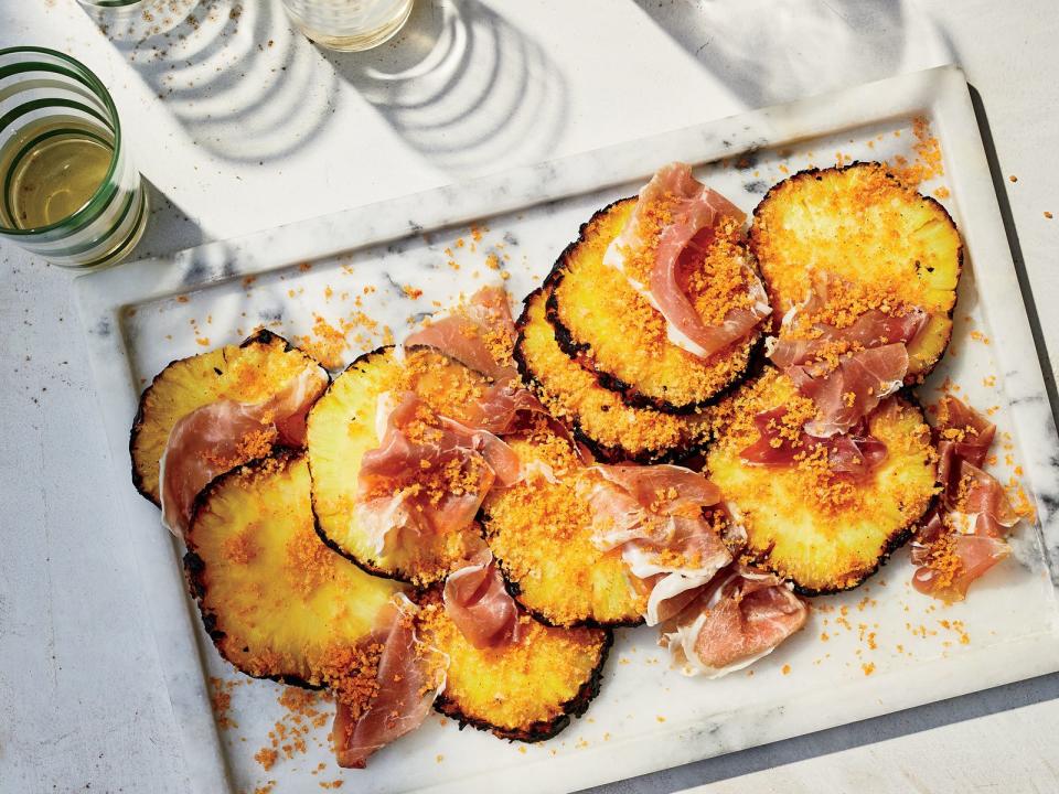 Grilled Pineapples with Barbecue-Spiced Breadcrumbs and Country Ham