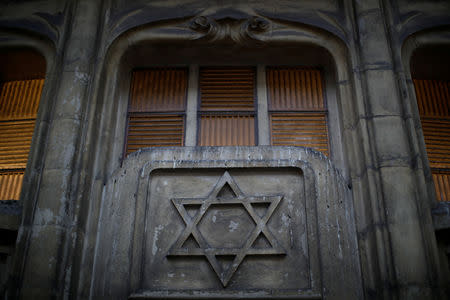 The Star of David is seen on the facade of a synagogue in Paris France, December 10, 2018. REUTERS/Gonzalo Fuentes